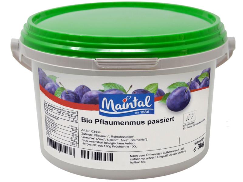Compota de ameixa passada orgânica Maintal 3kg com açúcar orgânico alemão