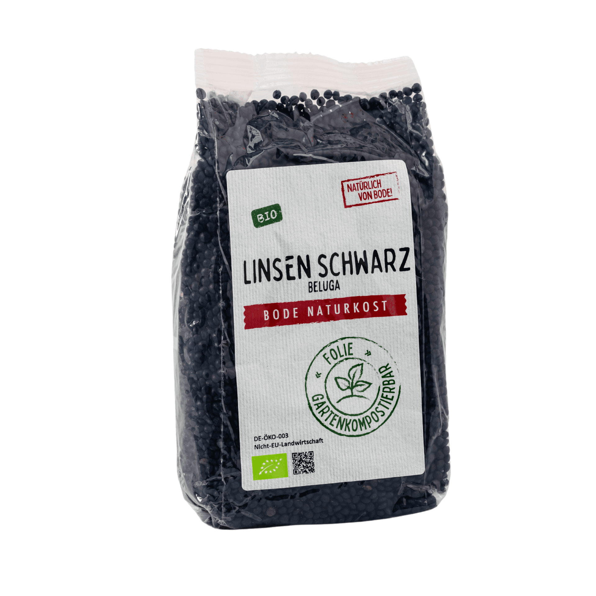 Lentilhas Beluga pretas biológicas, saco compostável 6x500g