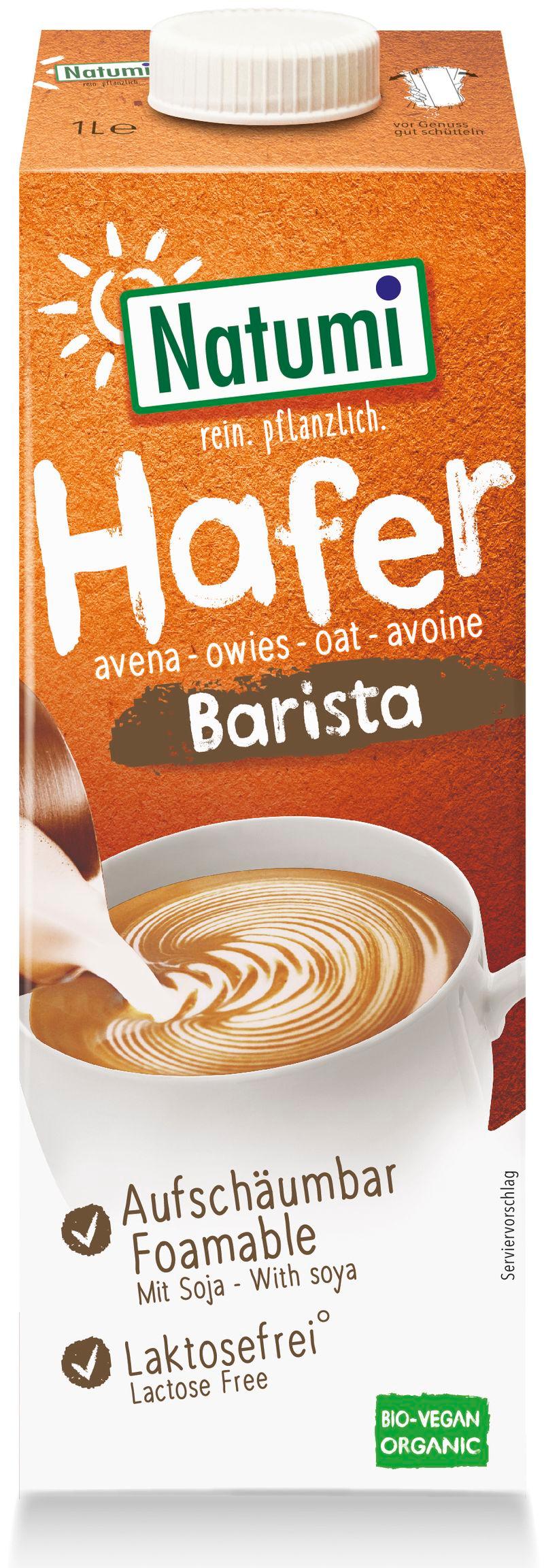 Bebida de Aveia Barista sem açúcar com Soja orgânica Natumi 8x1l