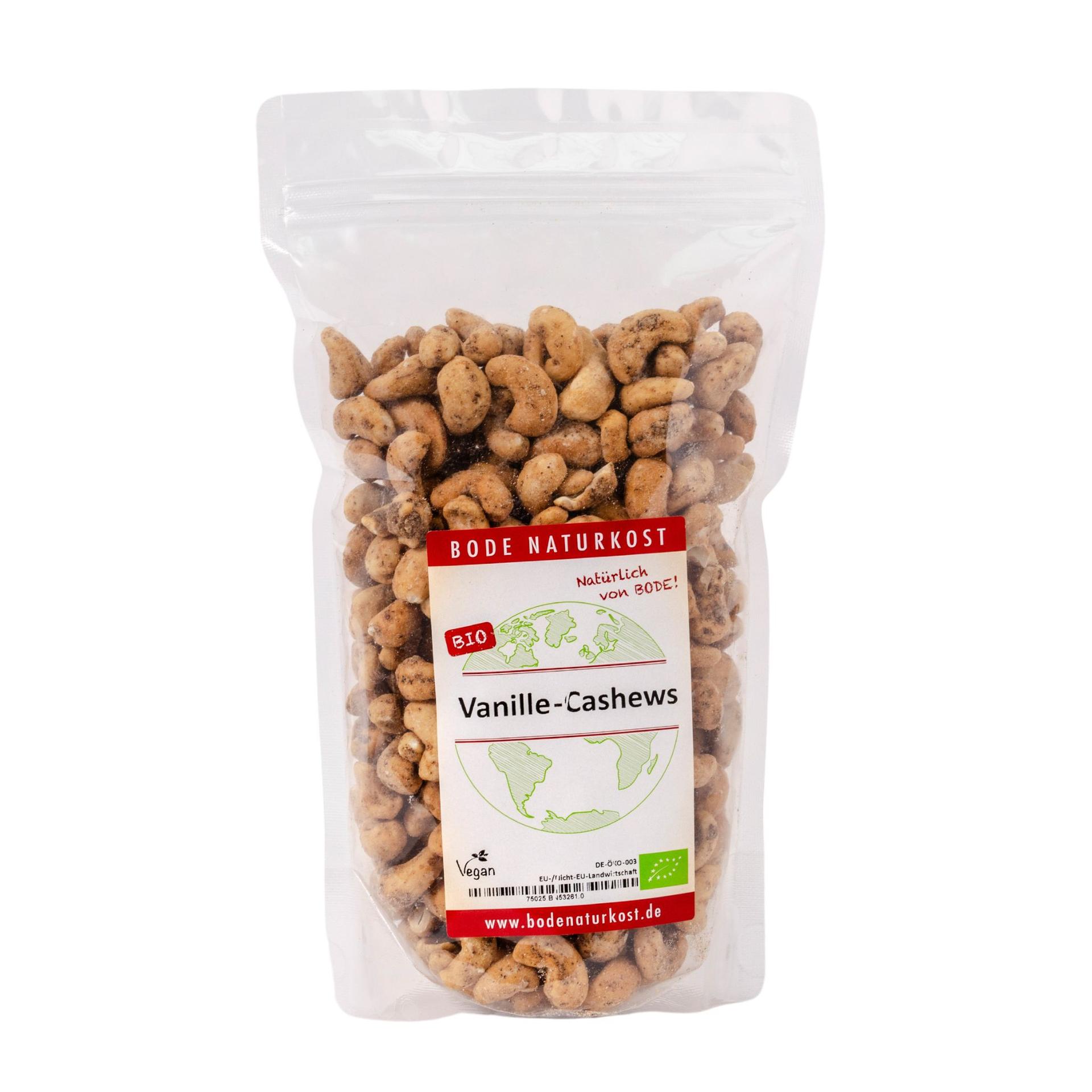 Cashews à Vanille - Cashews assados levemente doçados com baunilha orgânica 500g