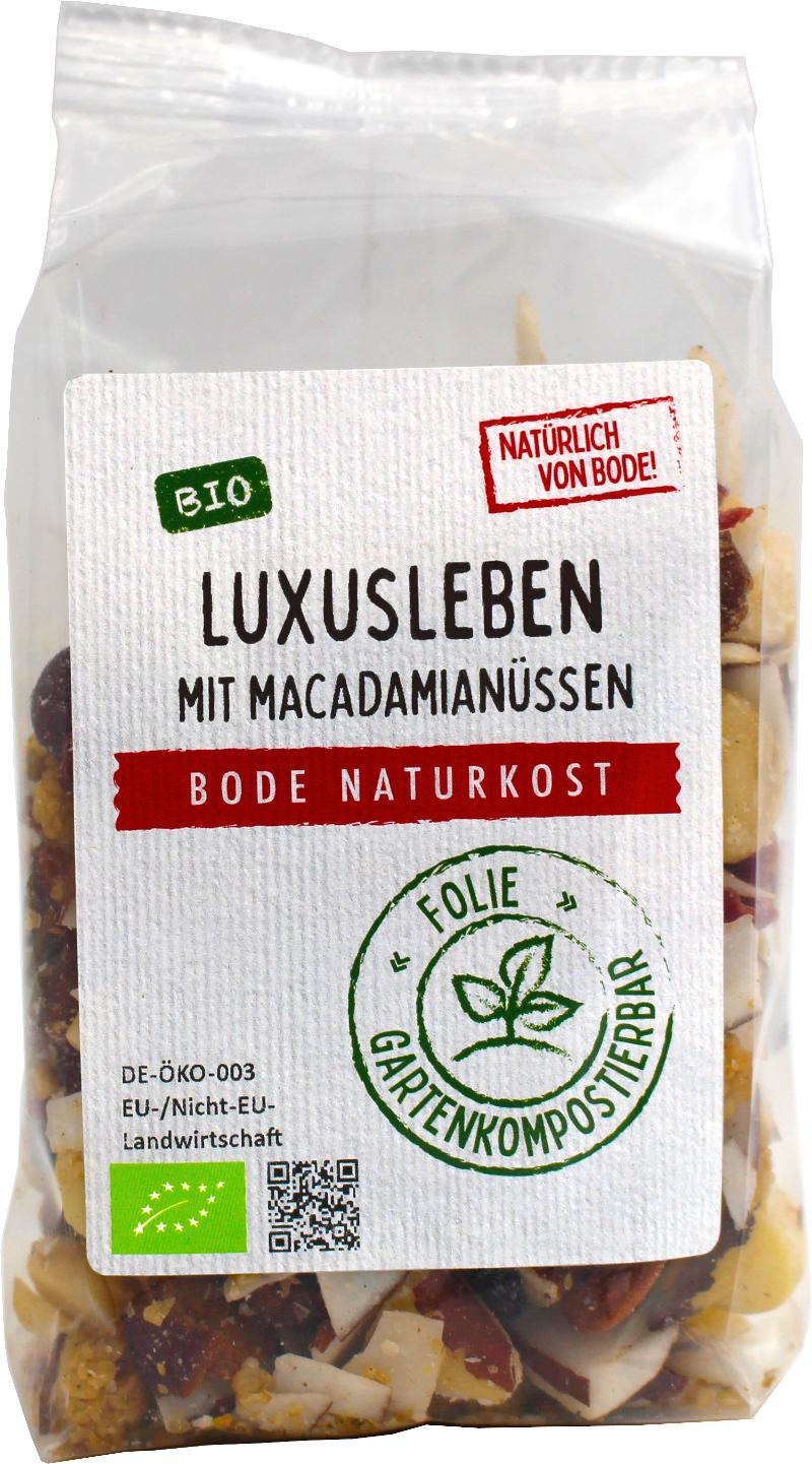 Vida Luxuosa - Mistura de Macadâmia Biológica - sem passas - saco compostável no jardim 6x175g