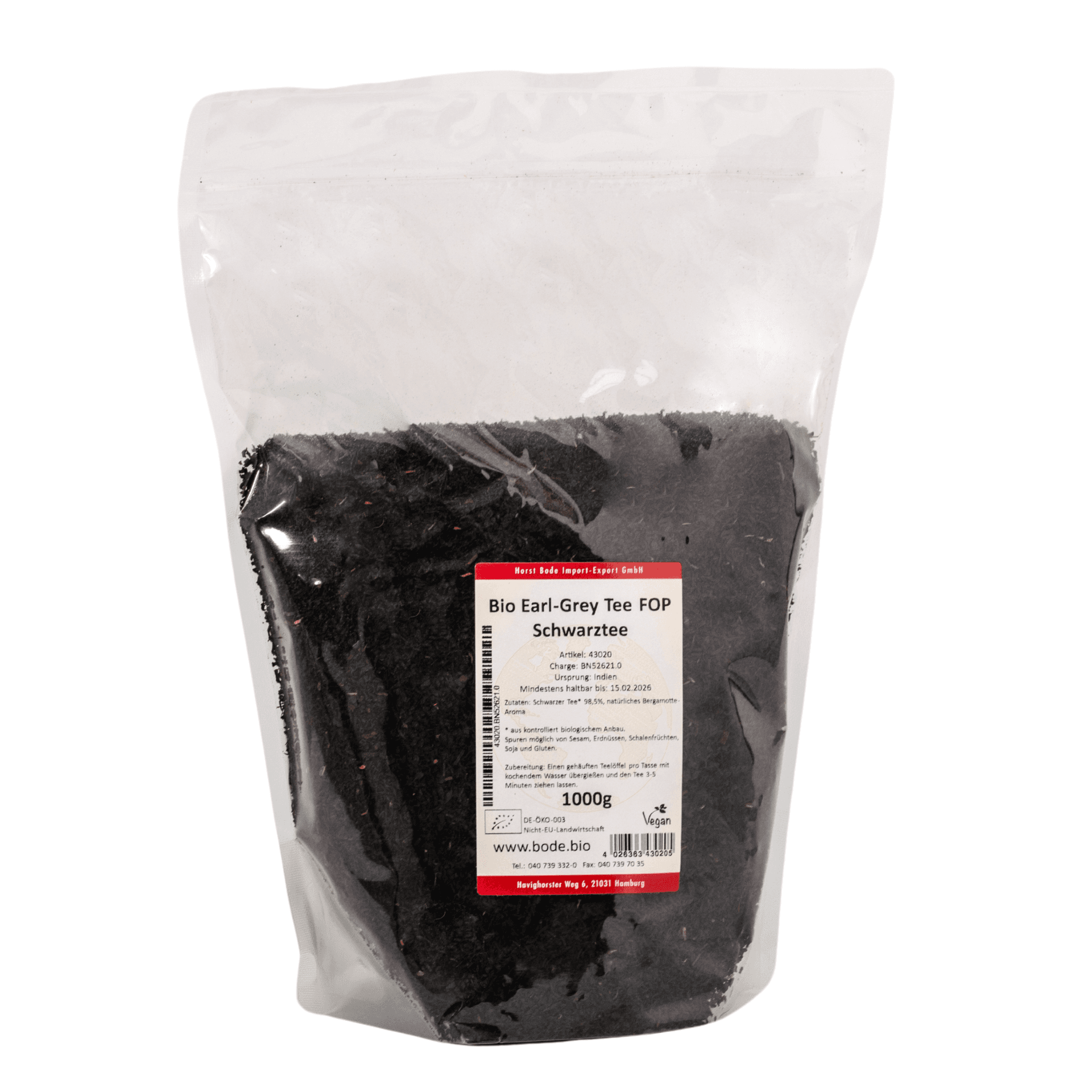 Chá Preto Earl Grey Biológico 1kg
