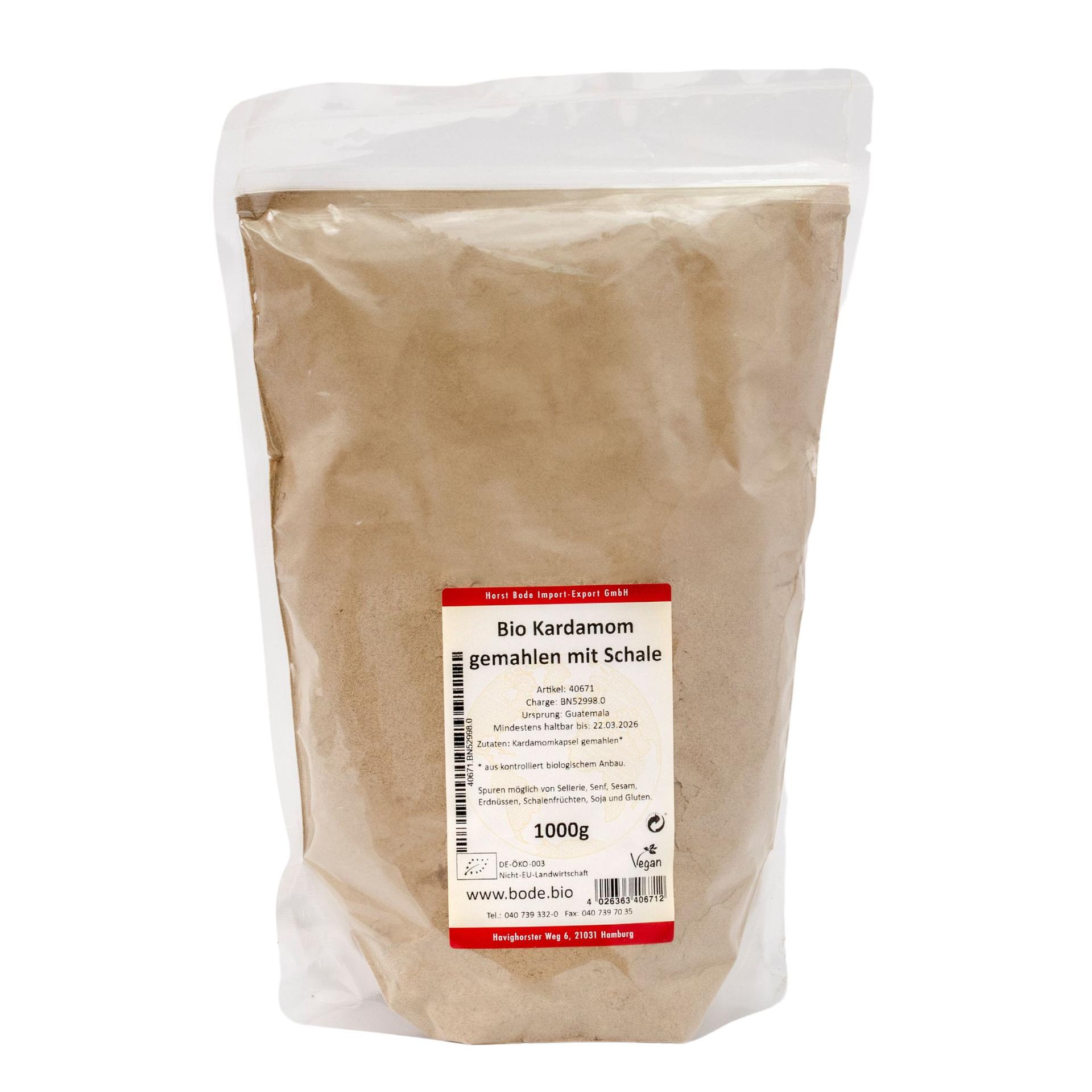 Cardamomo moído com casca biológico 1kg