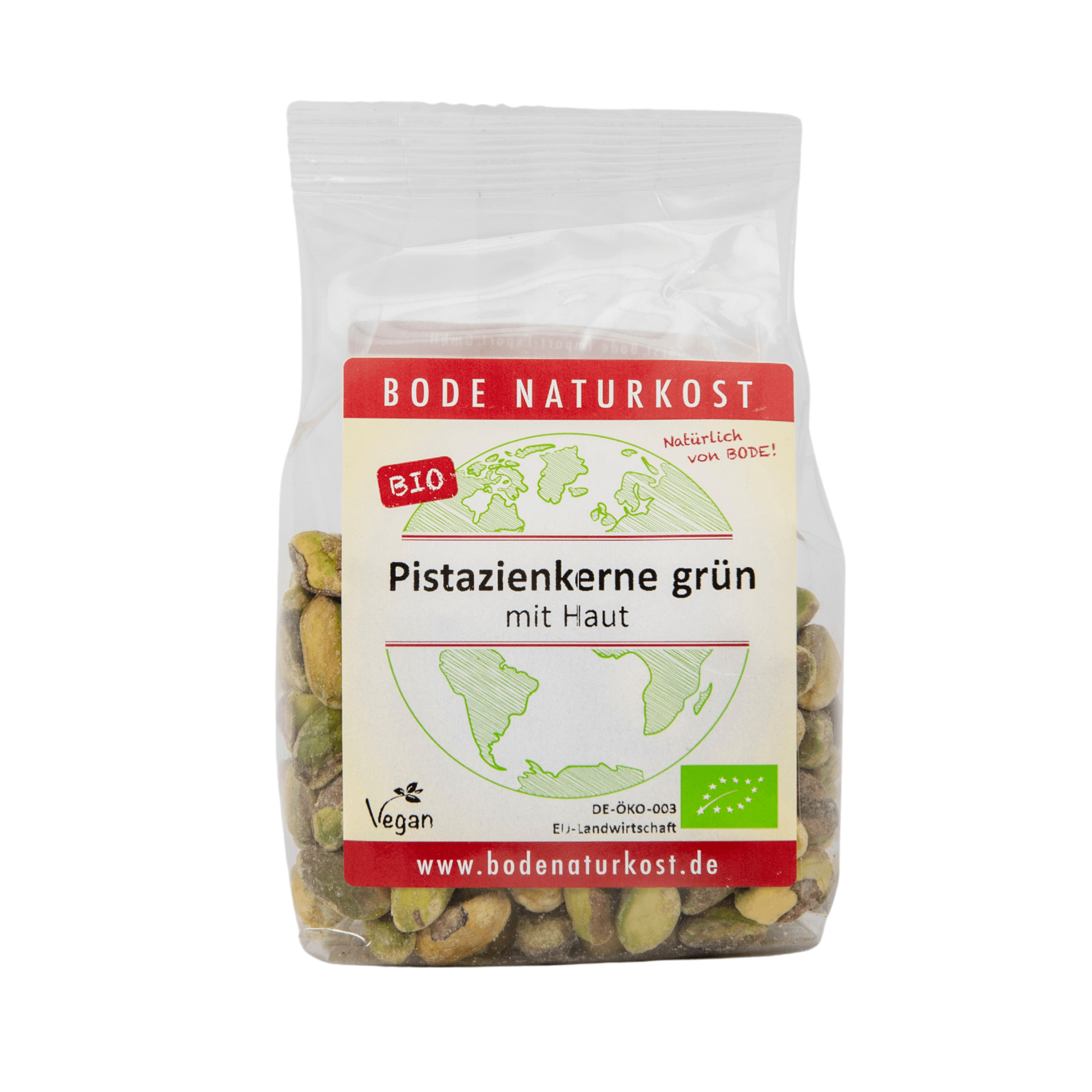 Núcleos de pistache verde com casca biológicos 6x100g