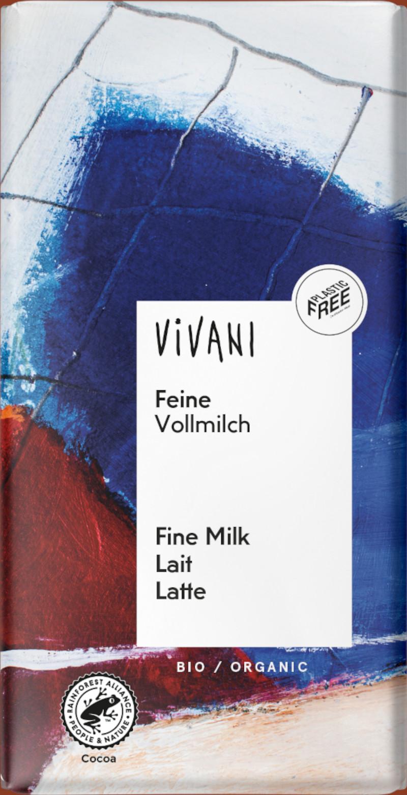 Chocolate de mesa ao leite fino Vivani 10x100g Biológico