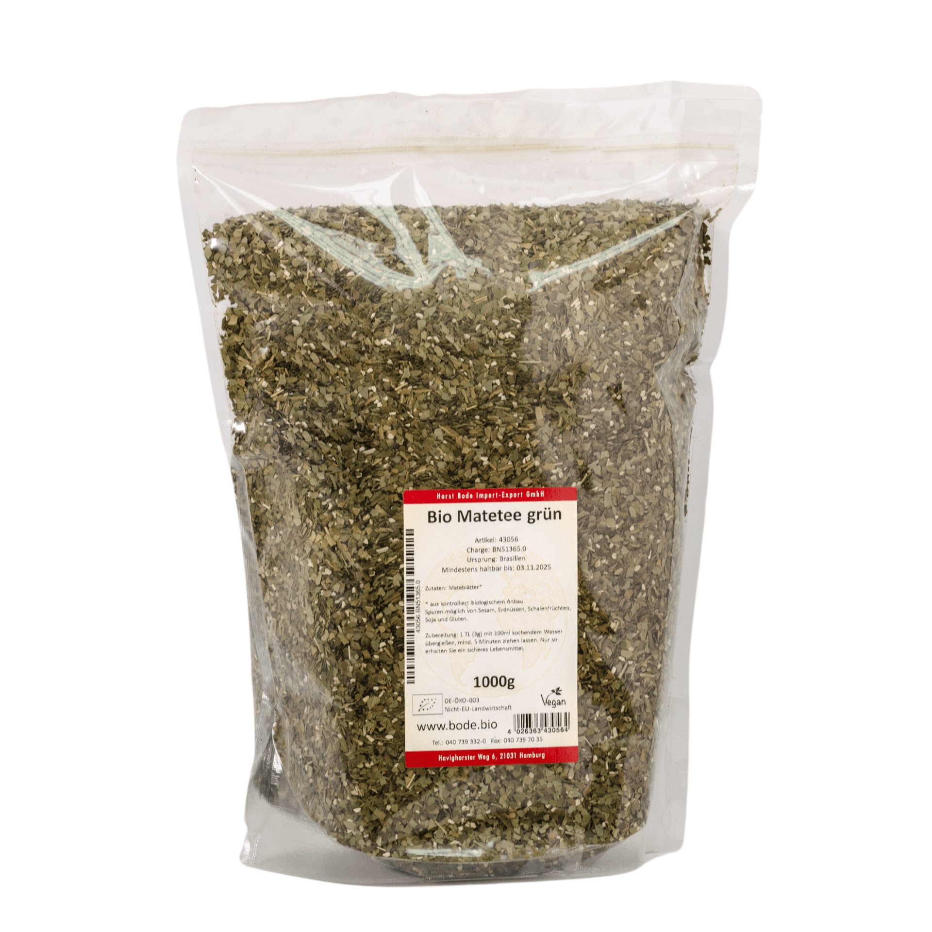 Chá de erva-mate verde biológico 1kg