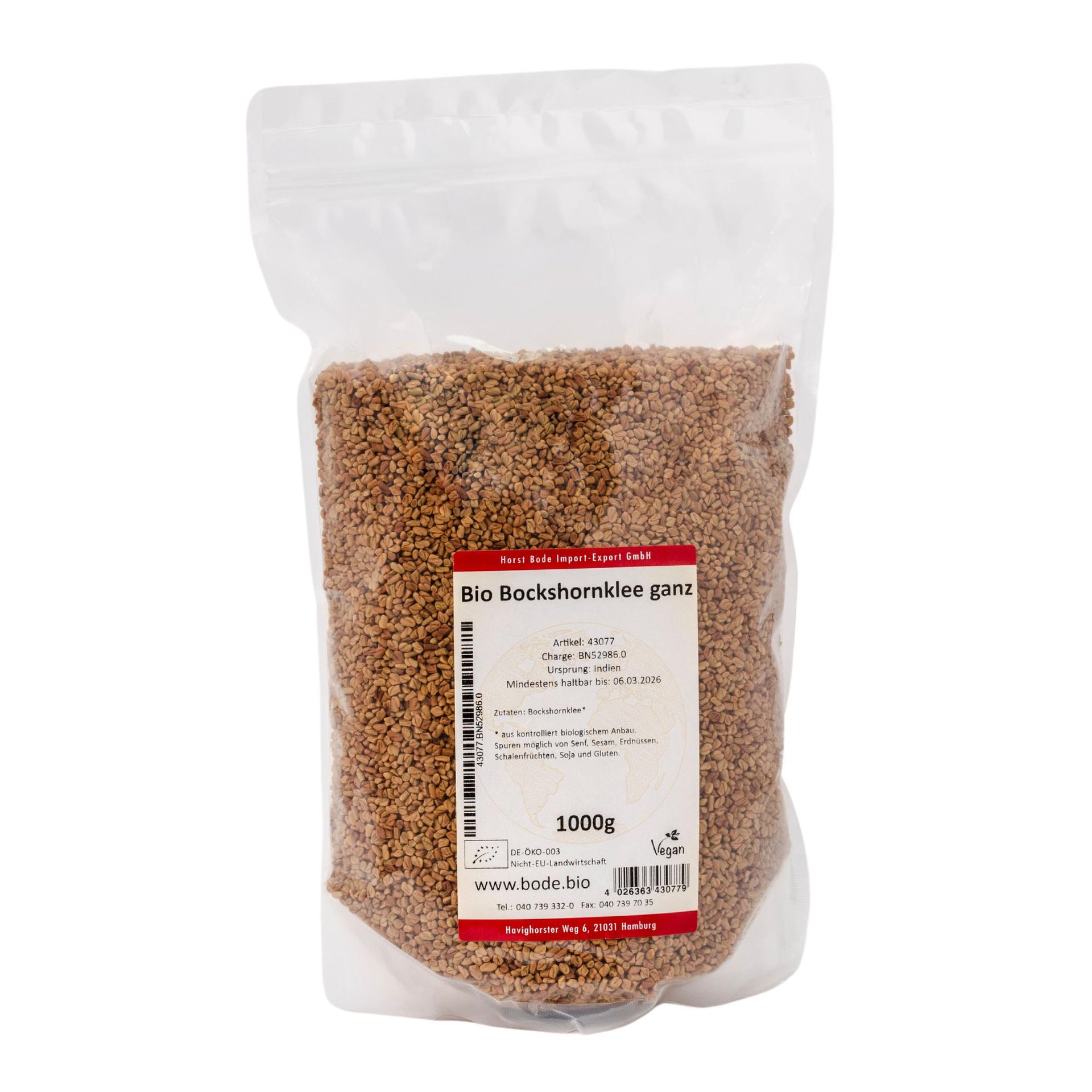 Sementes de Bockshornklee inteiras bio 1kg
