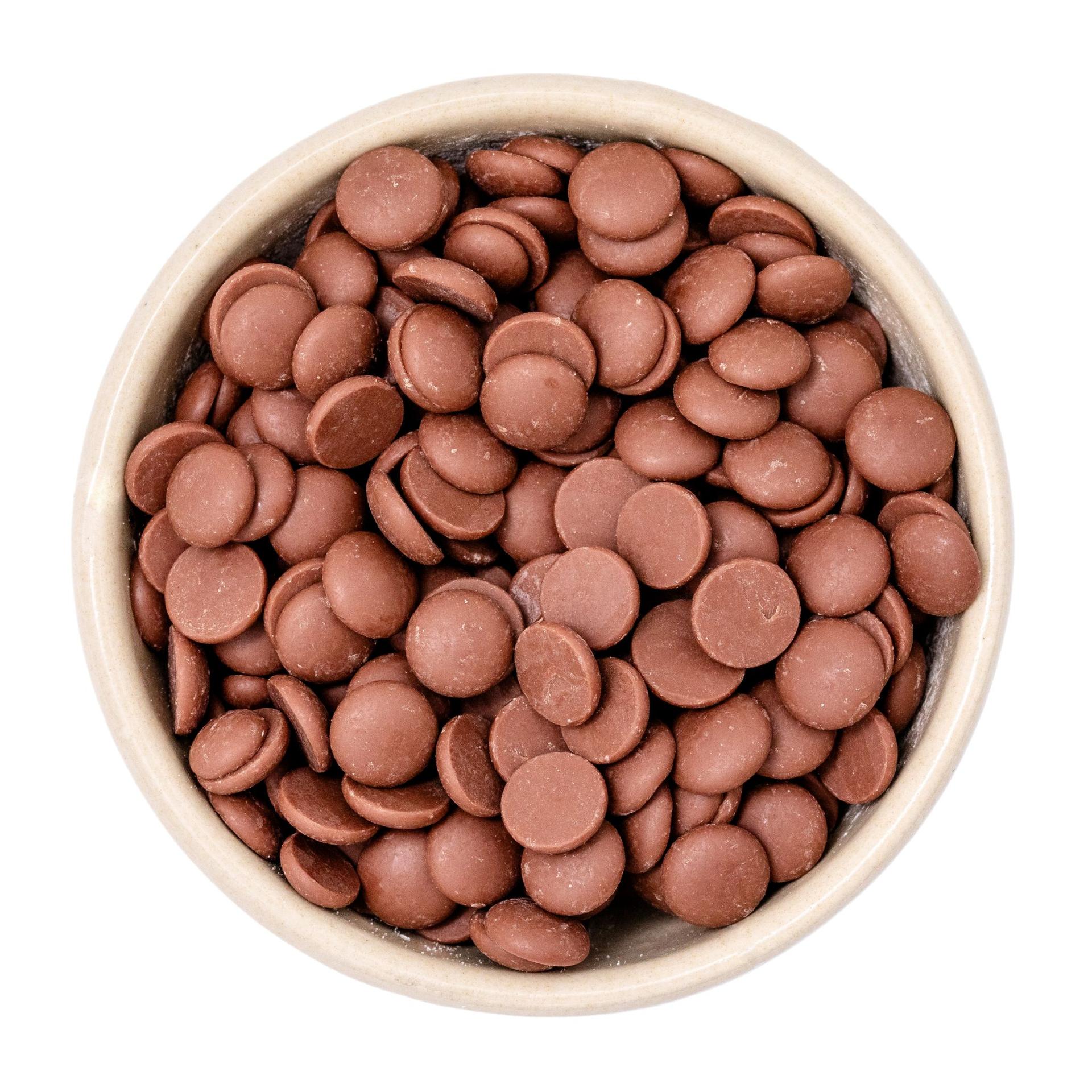 Drops approx. 10 mm Organic Milk Chocolate coating min 35% Cocoa 20kg