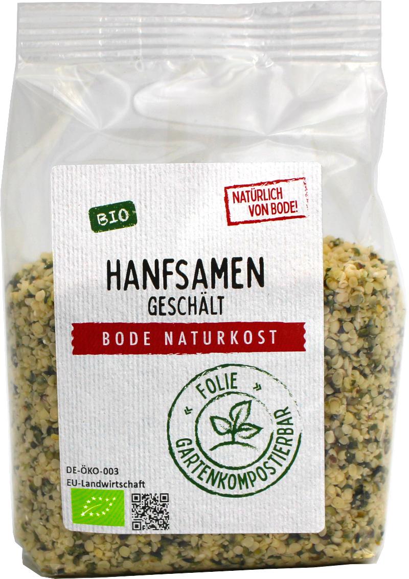 Sementes de cânhamo descascadas biológicas, saco compostável 6x200g