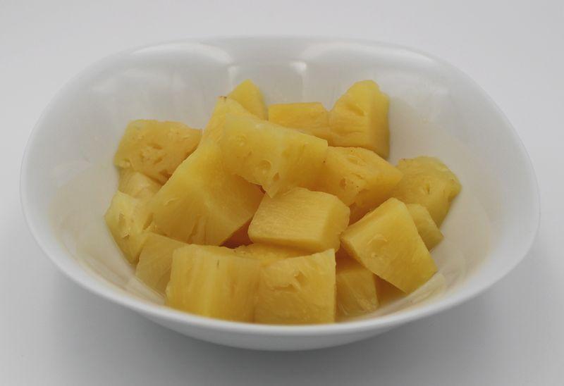 Pedacinhos de abacaxi orgânico em lata, quantidade de preenchimento 3 kg, ATG 1,55 kg, (Disponível novamente por volta do final de maio)