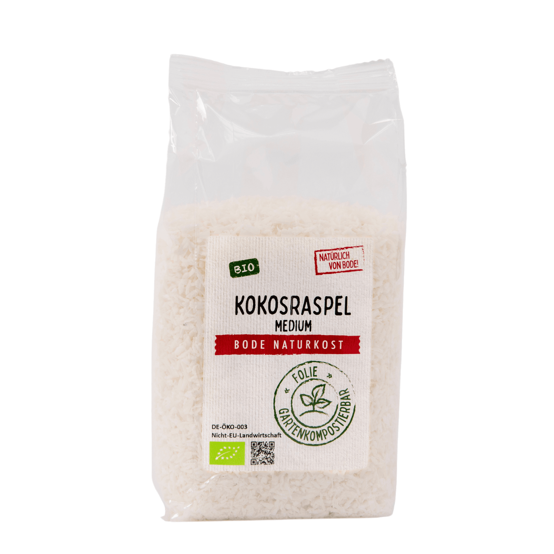 Coco ralado médio Biológico, saco compostável no jardim 6x200g