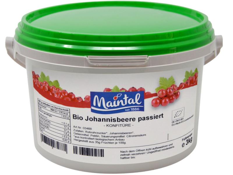 Doce de Grosella passado orgânico Maintal 3kg com açúcar orgânico alemão