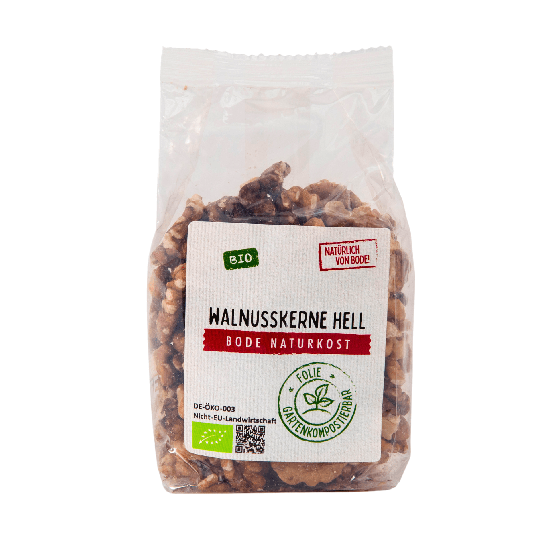 Light walnut kernels organic, compostable bag 6x125g