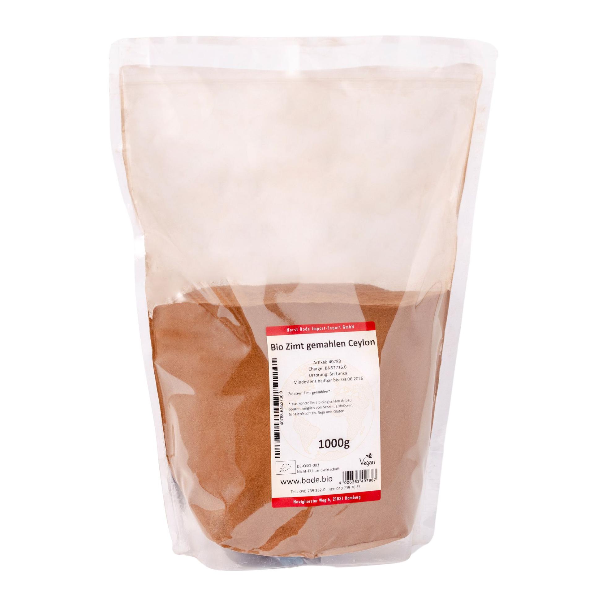 Canela moída Ceilão bio 1kg