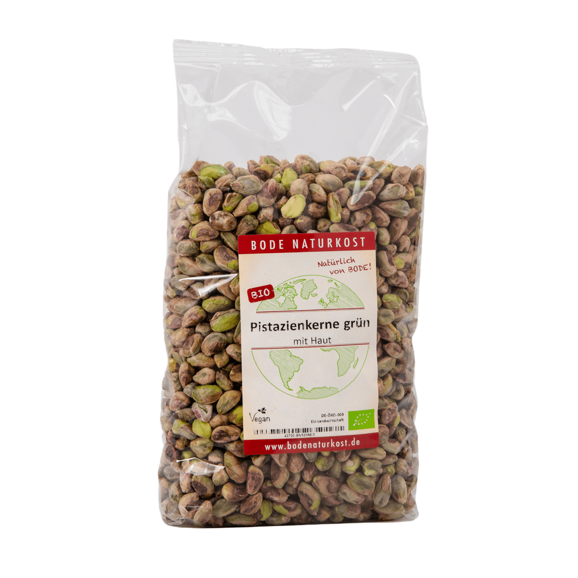 Núcleos de pistache verdes com casca biológica 1kg