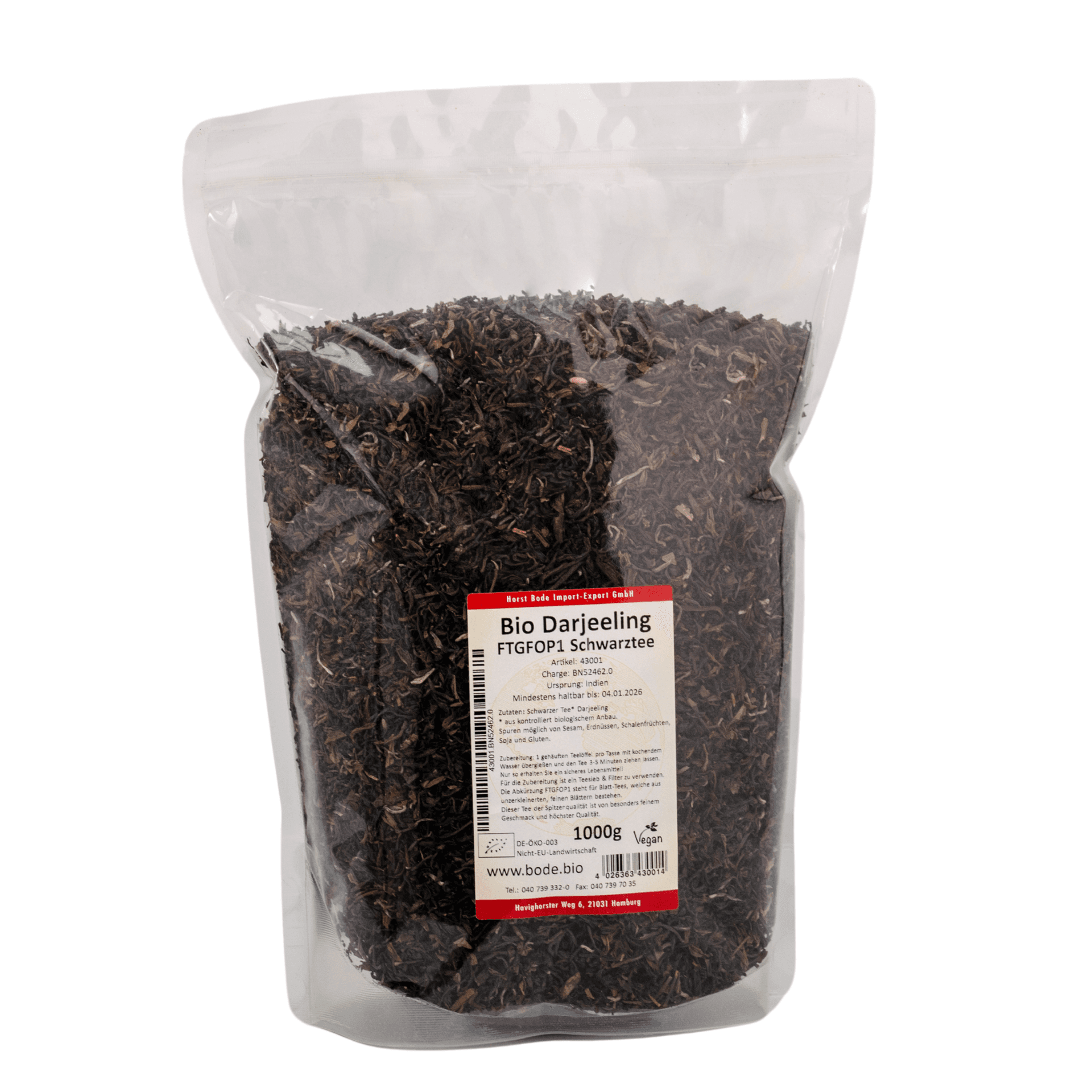 Chá Preto Darjeeling FTGFOP1 Biológico 1kg