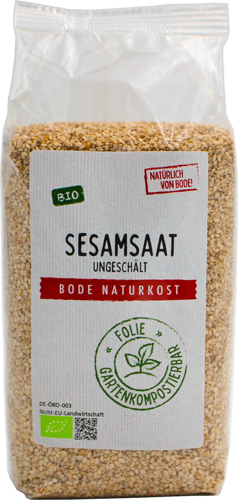 Organic unhulled sesame seeds, 6x500g in compostable bag