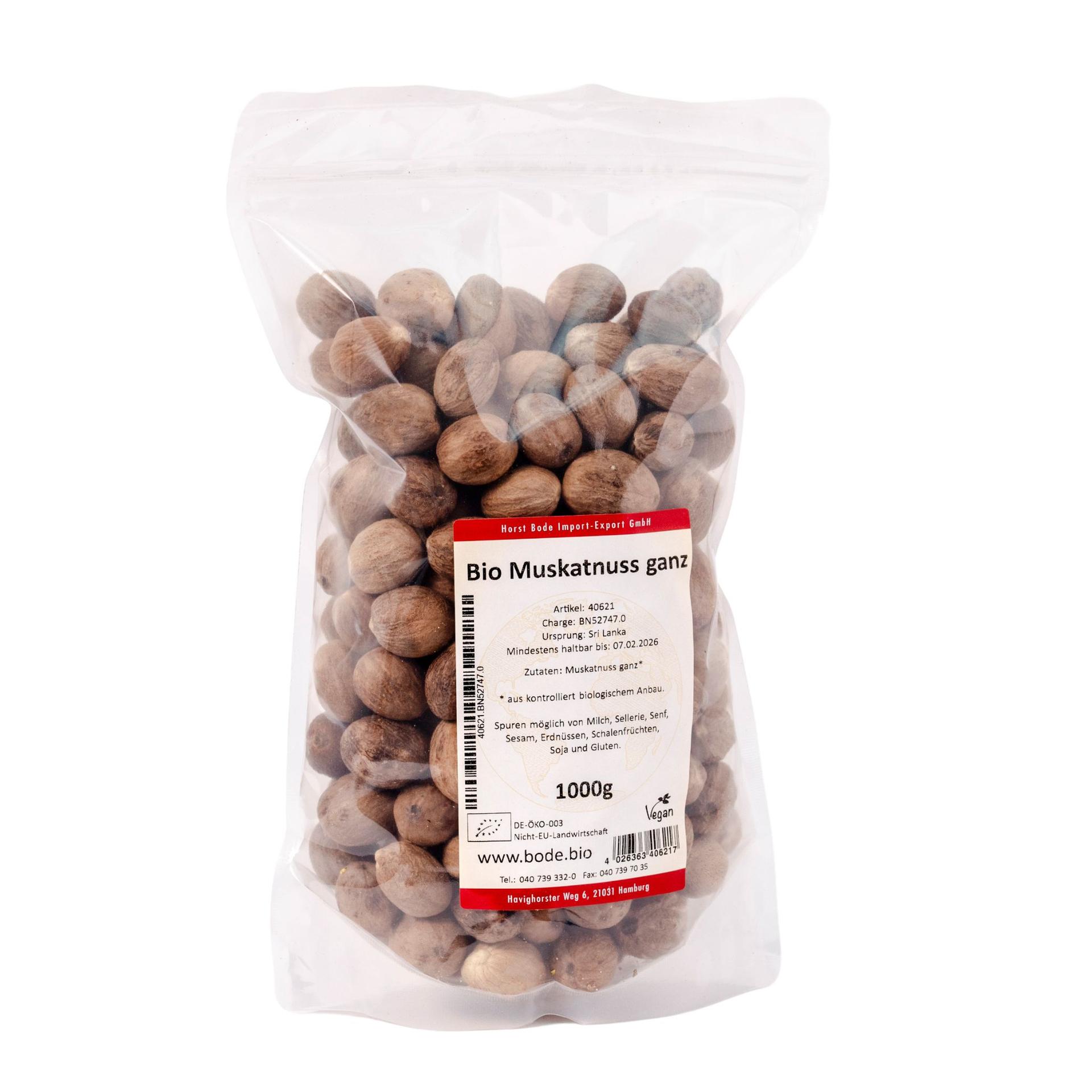 Noz-moscada inteira biológica 1kg